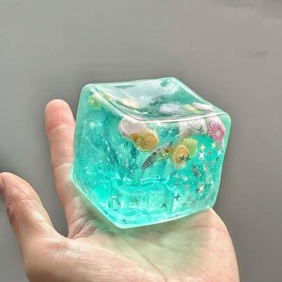 Figura 3D de personaje de dibujos animados de concha de isla - Juguete apretable realista, alivio de estrés, decoración de escritorio sensorial