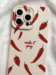 辣椒图案液态硅胶手机壳，全包防震防摔，TPU软橡胶材质，适用于 17 Air/16 Pro Max/16 Pro/16 Plus/16/15/14/13/12/11/XS Max/XS/XR/7/8 - 彩色 - 查看 3