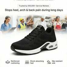 Women's Slip-Resistant Orthopedic Work Sneakers | Arch Support, Wide Toe Box For Nurses, Teachers, Chefs & All-Day Standing Professionals - Black - View 5