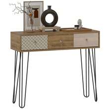 HOMCOM Mesa de banco - Madera Natural - Ver 6