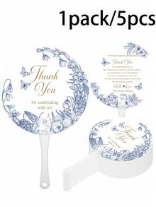 Bộ 5 quạt cảm ơn đám cưới, làm bằng nhựa, là món quà lý tưởng cho tiệc chia tay độc thân của cô dâu. Quạt tròn thanh lịch, nhẹ và có thể tái sử dụng, là món quà tuyệt vời để cảm ơn khách mời dự đám cưới. Thích hợp cho đám cưới ngoài trời mùa hè, tiệc vườn, đám cưới trên bãi biển, tiệc chia tay độc thân của cô dâu, tiệc độc thân nam/nữ và trang trí tiệc cưới. - nhiều màu - Xem 9