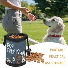 Ziplock Dog Treat Bag - Portable Polyester Pet Snack Pouch, Suitable For Outdoor Activities And Walking, Colorful Design, Single-Sided Printing, Transparent On One Side, Essential For Dog Walking | Vibrant Dog Accessories | Durable Zipper Closure - Multicolor - View 8