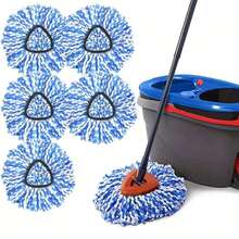 [ 3/5 Pack ] Mop Replace Heads For O-Ceda RinseClean(2 Tank System ONLY),Spin Mop Replacement Head Easy Cleaning Microfiber Replacement Machine Washable - Màu xanh da trời - Xem 7