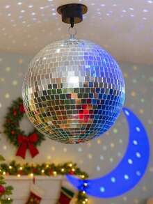 1pc/6pcs Silver Disco Ball, Hanging Party Decoration, Suitable For Christmas, Birthday Party, Halloween Decoration And Other Large Party Hanging Decor. Ideal For Adding Vintage Charm To Parties, Disco Theme Decor Or Home Decor. Also Perfect For Hanging In Dance Studios, Clubs, 2026 Graduation Prom Decor, Outdoor Garden Decor, Room Decor - Silver - View 10