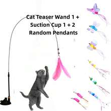 1pc Cat Teaser Wand Toy, Pet Artificial Feather Bell Replacement, Suitable For Cat Exercise And Entertainment, Handheld Wand With Interchangeable Insect Head Attachments - View 10