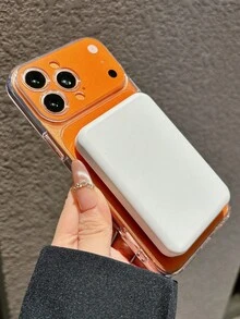 Suporte minimalista multifuncional para celular com janela grande (1 unidade), compatível com iPhone 17, 17 Pro Max, 16 Pro Max, 15 Pro, 14, 13, 12 e 11. Ótima opção de presente para familiares, amigos, irmãs e namoradas no Dia dos Namorados, aniversários, Dia das Mães, Páscoa e outras datas comemorativas. - laranja - Ver 6