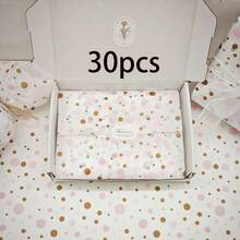 10/30/60 Sheets Colorful Polka Dot Gift Wrapping Paper, 50cm X 35cm - Perfect For Easter, Wedding, Valentine's Day, Holidays, Birthday, Bouquet And Shoe Box Wrapping, Gift Bag Filler And Other Gift Wrapping Accessories - Pinkish-brown Polka Dots - View 12