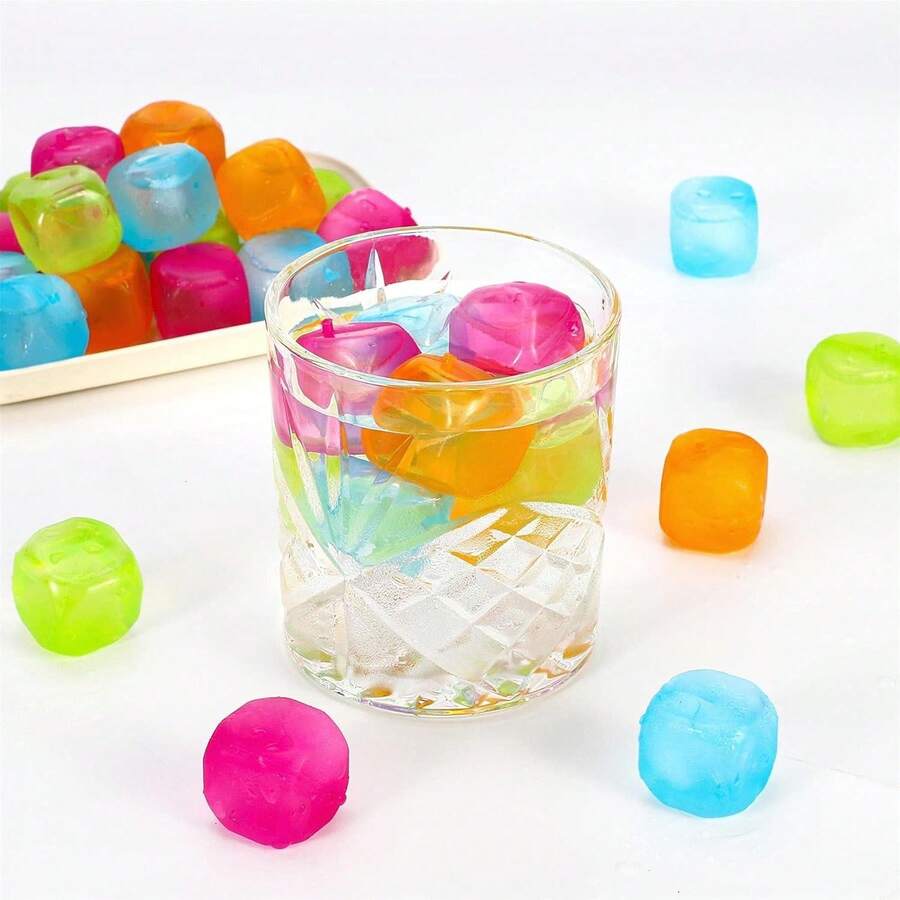 40pcs Fast-Freezing Ice Cubes - Quick Chill Large Blocks, Stackable Design, Cocktails, Drinks, Freezer - Perfect For Parties, BBQs, Travel - Multicolor - View 1