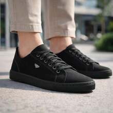 Modern Men's Tennis Shoes, Comfortable Fabric, Stylish, Soft, Elegant - 黑色 - 查看 1