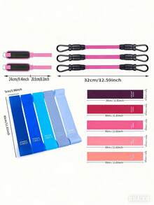 11pcs Hip Resistance Bands Set, Ankle Straps, Glute And Leg Pull Rope, Body Shaping And Slimming, Cable Machine, Hip Lifting Ankle Elastic Band Training Set - Multicolor - View 2