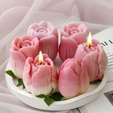 Bud Tulip - 5275 Silicone Mold, Silicone Material, Reusable Mold, Heat Resistant, Easy Demold, Suitable For Making Tulip Aroma Candles/Resin/Gypsum Fragrance Stone, Ideal As Holiday Gift Or Home Decor Tulip Flower Model Fragrance Stone Ornament. DIY Craft Tool Tulip Silicone Mold - A-White - View 4