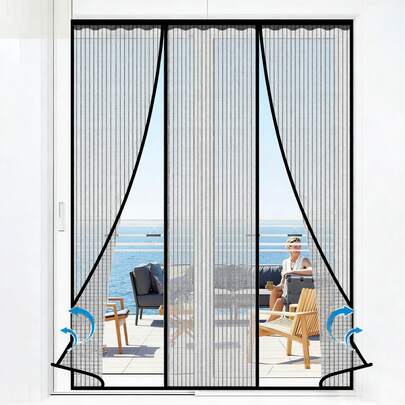 Puerta de pantalla magnética negra, cierre magnético adecuado para puerta de garaje, puerta corrediza, puerta de patio grande