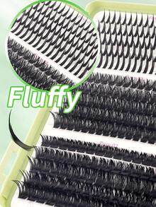 200D Cartoon Style False Eyelash Cluster Set, Includes DIY Eyelash Tips, Length 10-18mm, Create Thick Curly Individual False Eyelashes, With Eyelash Glue And Tweezers, 500pcs Cluster False Eyelashes Set, Individual Fake Lashes, Curly Synthetic Eyelash Kit, Eyelash Strips, Includes Eyelash Glue And Sealer, Personal Eyelash Tweezers And Eyelash Brush For DIY Eyelash Extension Kit - 彩色 - 查看 5