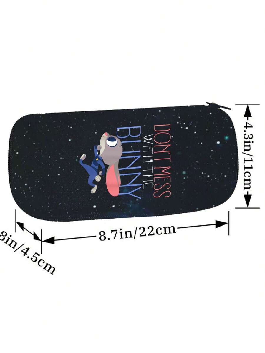 Judy Hopps  Space Nebula Pencil Pouch With Zipper, Lightweight Pen Bag For School, Office & Travel,  Starry Print Stationery Case For Teens & Adults, Gift Idea - 1件 黑色 - 查看 1