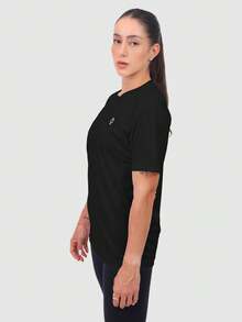 Kit Of 2 Women's Dry Short Sleeve T-Shirts For Basic Gym Workout - Negro/Turquesa - Ver 4