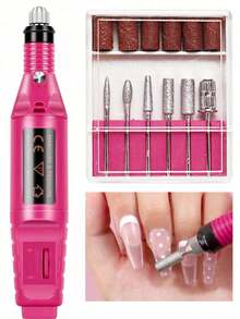 Movcle 6-In-1 Professional Electric Nail Drill Kit, Low Noise Gel Remover, Nail File, Foot Care Tools, Polishing & Buffing Machine, Suitable For Home Or Salon Use - Multicolor - View 2