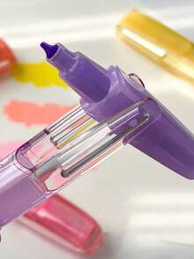 4/8pcs Light-Shifting Star Swirl Highlighters, Soft Eye-Care Colors,Smudge-Resistant Long-Lasting Stationery Markers, Perfect For Highlighting Textbooks, Note-Taking And Journal Decoration - Highlighter - View 7