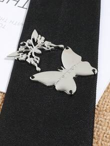 1 pieza Corbata de mujer de moda casual con decoración de mariposa de metal ajustable, adecuada para la calle, fiestas, banquetes, atuendos personalizados, festivales y viajes - Multicolor - Ver 4