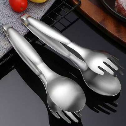 1/2/4pcs Stainless Steel Food Tongs, Mirror Polished Meat Clamp & Bread Tongs, Suitable For Cafe, Home, Restaurant, Party, Ball, Office, Father's Day, Mother's Day, Gift For Friends, Boyfriend/Girlfriend, Family, Teachers, Colleagues, Halloween, Christmas