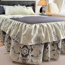 三件套床裙套装（1 条床裙 + 2 个枕套，不含枕芯），印花防滑床上用品套装，适用于卧室和客房 - 古堡綺夢 - 查看 5