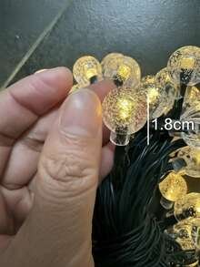 1串防水太阳能LED灯串，20/50/100颗灯泡，5米/7米/12米长，8种灯光模式，水晶球太阳能仙女灯，适用于户外庭院派对装饰、春夏秋季家居及户外装饰、户外露营烧烤、婚礼装饰、母亲节父亲节礼物 - 彩色 - 查看 7