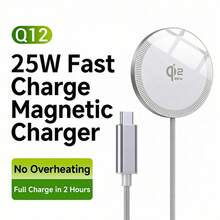 Magnetic Fast Charging Pad – 25W Ultra-Slim Wireless Power For IPhone, MagSafe Compatible, Aluminum Design, Everyday Tech Essential - 銀色 - 查看 1