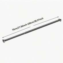 Thanh treo quần áo bằng thép không gỉ có thể điều chỉnh từ 15,75-74,8 inch, thanh treo rèm tắm, thanh treo rèm cửa, thanh treo rèm không cần khoan, thanh treo rèm phòng tắm, rèm phòng ngủ, rèm nhà bếp, thanh treo quần áo có thể kéo dài, chắc chắn và bền bỉ để treo quần áo, rèm tắm, thanh treo dạng ống lồng, thanh treo quần áo - Bạc - Xem 24