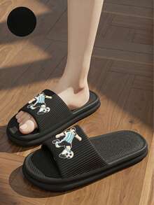 Japanese-Style Comfortable Home Slippers, Soft And Fitting To The Feet, Versatile Daily Home Slide Sandals - Black - View 3
