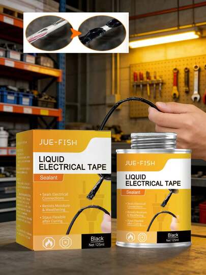 Black Insulating Glue, Waterproof And Heat-Resistant Liquid Insulating Flame Retardant Electrical Tape. This Black Liquid Electrical Tape Can Replace Heat Shrink Tubing And Traditional Electrical Tape, With Waterproof, Heat-Resistant And Flame-Retardant Properties, Effectively Sealing Electrical Connections.