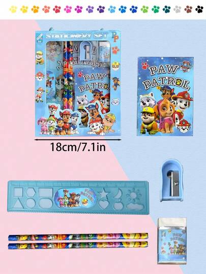 Paw Patrol 一套汪汪队立大功绘画书，神奇涂色，绘画文具礼盒，文具礼盒，文具套装，小学学习用品，返校用品，铅笔，理想的学生生日礼物，返校季礼物，万圣节礼物，圣诞节礼物，感恩节礼物