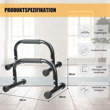 Two high-load-bearing training supports are perfect for push-ups, dips, sit-ups, and handstands, making them ideal for home gyms, parks, travel, and everyday workouts. They also make a great gift for men and fitness beginners. - A - Übersicht 4
