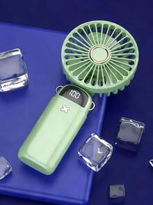 1200mAh Rechargeable Handheld Electric Fan, Mini Desk Fan With LED Display, 5-Speed Personal Cooling Fan For Home, Office, Travel And Outdoor Use - 多色 - 查看 2