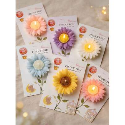 Thiệp nến hoa làm từ sáp đậu nành, quà tặng sinh nhật dễ thương và sáng tạo, nến thơm thủ công, thích hợp làm đạo cụ chụp ảnh trên bàn, quà sinh nhật, dùng trong thiền định, giảm căng thẳng, dùng khi tắm, quà tặng hoàn hảo, trang trí tiệc, quà sinh nhật, quà tặng tiệc tùng, trang trí ngày lễ, hộp quà trang nhã.