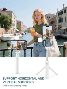 无缠绕直播设备及配件 可伸缩手机自拍杆，内置补光灯 专业直播三脚架 无线遥控 360°旋转智能手机三脚架 适用于徒步/旅行/Vlog/户外活动 兼容和安卓手机 冬季假期旅行补光灯 户外活动直播Vlog设备 360°旋转 母亲节 春季生日 - 黑色 - 查看 7