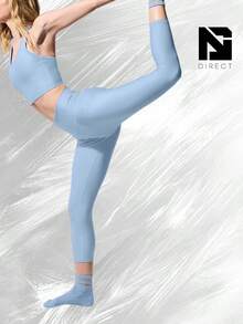 High-Waist Airlift Capri - Seashell Blue - View 2