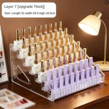1 Bộ Giá Đựng Mỹ Phẩm Nhiều Tầng Có Thể Tháo Rời, Giá Để Bàn Bằng Acrylic Dùng Để Đựng Mỹ Phẩm & Sơn Móng Tay - Trong sáng - Xem 4
