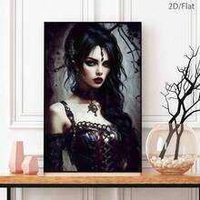 1 Póster impreso en lienzo de belleza gótica elegante, pintura de arte moderno de pared, adecuado para cafeterías, hogares, dormitorios, salas de estar, cocinas, baños, oficinas, decoración del hogar, decoración de casas, decoración de dormitorios, decoración de paredes para regalar a amigos. - Multicolor - Ver 3