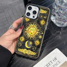Nueva Funda Para TeléFono MóVil De DiseñO Celestial Con Sol Y Luna Dorados, ProteccióN Contra CaíDas, Compatible Con For  17/17 Promax/16 Pro/15/14/13/12/11/7/12X/Xs/8/Plus Y Sumsong S25/S24/S23/S22/S21/FE/Ultra/Plus/A51/A53/A71/A73/A72S, /Honor/Redmi//. - Color 1 - Ver 5