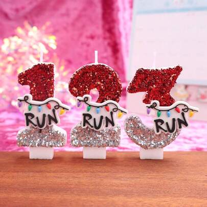 手工制作的数字生日蜡烛，蛋糕装饰