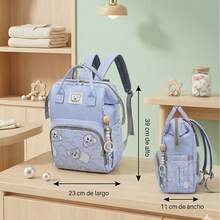Mochila Pañalera Multifuncional de Gran Capacidad Impermeable con Compartimento Ideal para Viajes Uso Diario Regalo Baby Shower Cumpleaños Dia del Niño Reyes Navidad - Morado - Ver 2