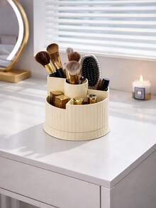 1pc Simple Style 360 ° Rotary Cosmetic Storage Box, Multifunctional Cosmetic Storage Rack, Can Be Used As Bedroom Decoration, Living Room Decoration, And Suitable For Lipstick, Eye Shadow Brush, Perfume, Skin Care Products, Cosmetics, Bathroom, Bedroom And Other Occasions. - View 6