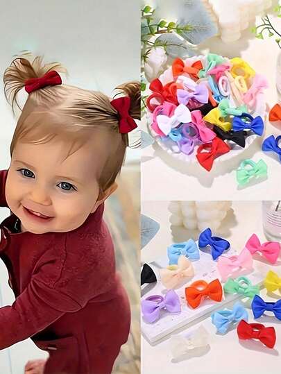 5/30/60 chiếc Dây buộc tóc co giãn cho bé - Màu pastel nhẹ nhàng & màu sắc tươi sáng (Đỏ, Hồng, Vàng, Xanh lá cây, Xanh dương, Tím, Đen, Trắng) - Dây buộc tóc chống trượt cho trẻ nhỏ, trẻ em, tiệc sinh nhật, Halloween, Tết Nguyên đán - Màu be nhạt dành cho da nhạy cảm - Kiểu tóc hàng ngày & dịp đặc biệt, phụ kiện tiệc tùng cho trẻ em, phụ kiện tóc vui nhộn, dây buộc tóc bằng vải mềm mại