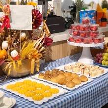 4/3/2/1pc European Rectangular Cupcake Snack Fruit Tray Cake Dessert Plastic Display Tray Multifunctional Household Fruit Food Display Tray Cupcake Display Rack Thanksgiving Wedding Birthday Party Desktop Decoration Tray Kitchen Tools - Multicolor - View 5