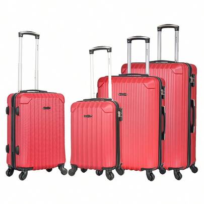 18+20+24+28-Inch Luggage Set, 4pcs, European Brand French Design, ABS Material, Multi-Color Selection, Expandable Design, Large Capacity, Quality Assurance, Waterproof, Scratch-Resistant, Reinforced, Silent Wheels, Lock, 1-Year Warranty, Travel Essential, Holiday Essential, Elegant Decoration, Fashionable Basic, Spring Season, Comfortable Family Travel, Special Gift, Top Items, Bright Color Contrast, Suitable For Men And Women, Budget Airline Handbag, Cabin Suitcase