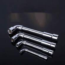17/19/21/23/24mm 2-Sided L-Shaped Socket Wrench Tire Lug Nut Remover Hex Spanner Socket Wrench Tool Kit For Car Tire Disassembly - -plated (movable Head) (17-24MM) - View 4