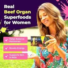 Optimized Beef Organ Supplement  6-In-1 Grass-Fed Superfood With Beef Liver, Heart, Kidney More  Natural Support Women's Hormone Balance, Energy, Vitality Nutrition  Pasture Raised, Non-GMO, 60 Capsules - 一包 - 查看 9
