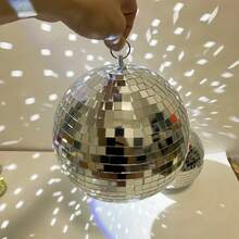1pc/6pcs Silver Disco Ball, Hanging Party Decoration, Suitable For Christmas, Birthday Party, Halloween Decoration And Other Large Party Hanging Decor. Ideal For Adding Vintage Charm To Parties, Disco Theme Decor Or Home Decor. Also Perfect For Hanging In Dance Studios, Clubs, 2026 Graduation Prom Decor, Outdoor Garden Decor, Room Decor - Silver - View 3