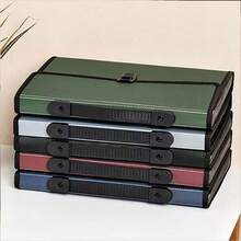 这款帆布管风琴形包容量大，设有13个隔层，可用于存放合同文件、试卷和学习资料。它是一款便携式包，带有按科目分类的口袋。 - 彩色 - 查看 5
