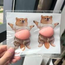 可爱3D狗狗猫咪贴纸，超强解压捏捏乐泡泡动物贴纸，狗狗猫咪捏捏乐玩具，DIY装饰贴纸，生日礼物，完美礼物，收藏展示，爱好收藏家 - 彩色 - 查看 5