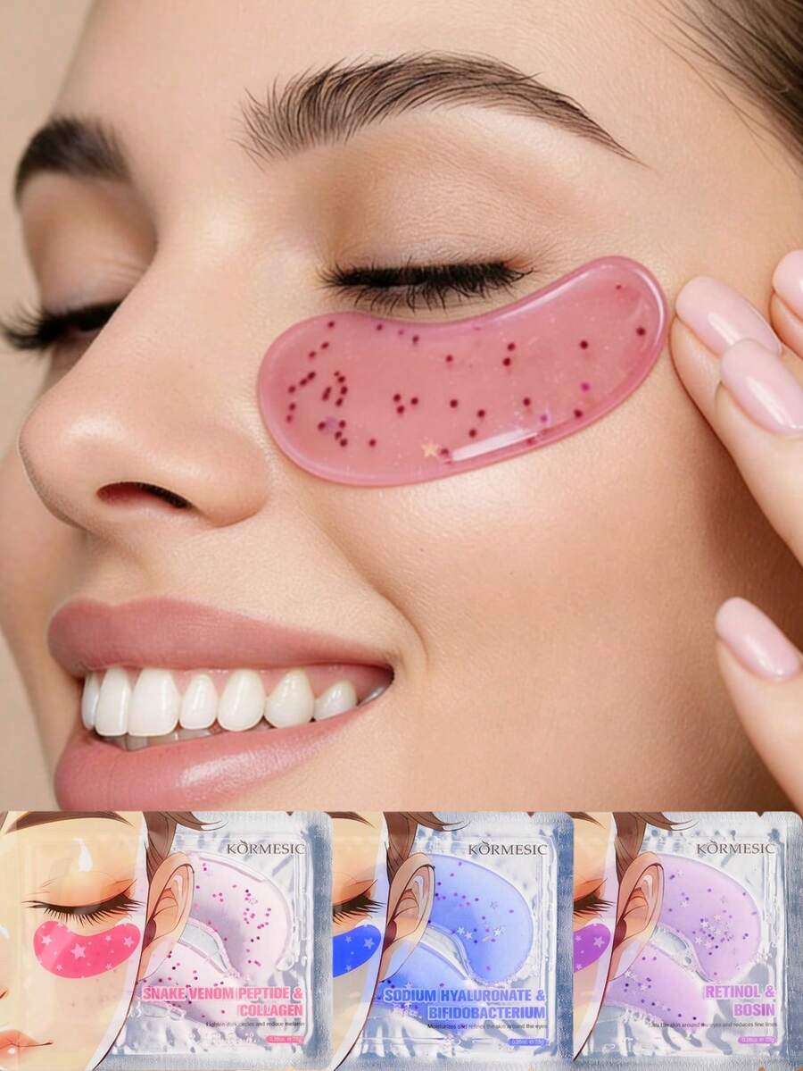 20pcs (10 Pairs) Wrinkle Reducing Eye Gel Patches, Eye Care, Fade Dark Circles, Gel Eye Masks, Great Gift For Halloween, Christmas, New Year, Mother's Day, Father's Day And Valentine's Day, Suitable For Both Men And Women (Bride, Eye Mask, Hen Do Bags Fillers, Beauty, Face Mask, Valentine's Day, Travel Essentials, Mother's Day Gift, Travel) - Multicolor - View 1